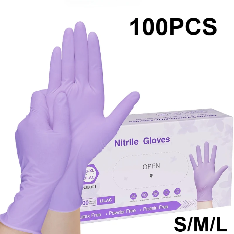 Medical Gloves - 10-100 шт. одноразовые фиолетовые нитриловые перчатки