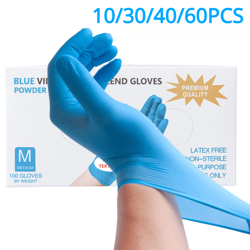 Medical Gloves - 10/30/40/60 шт. одноразовые синие нитриловые перчатки,