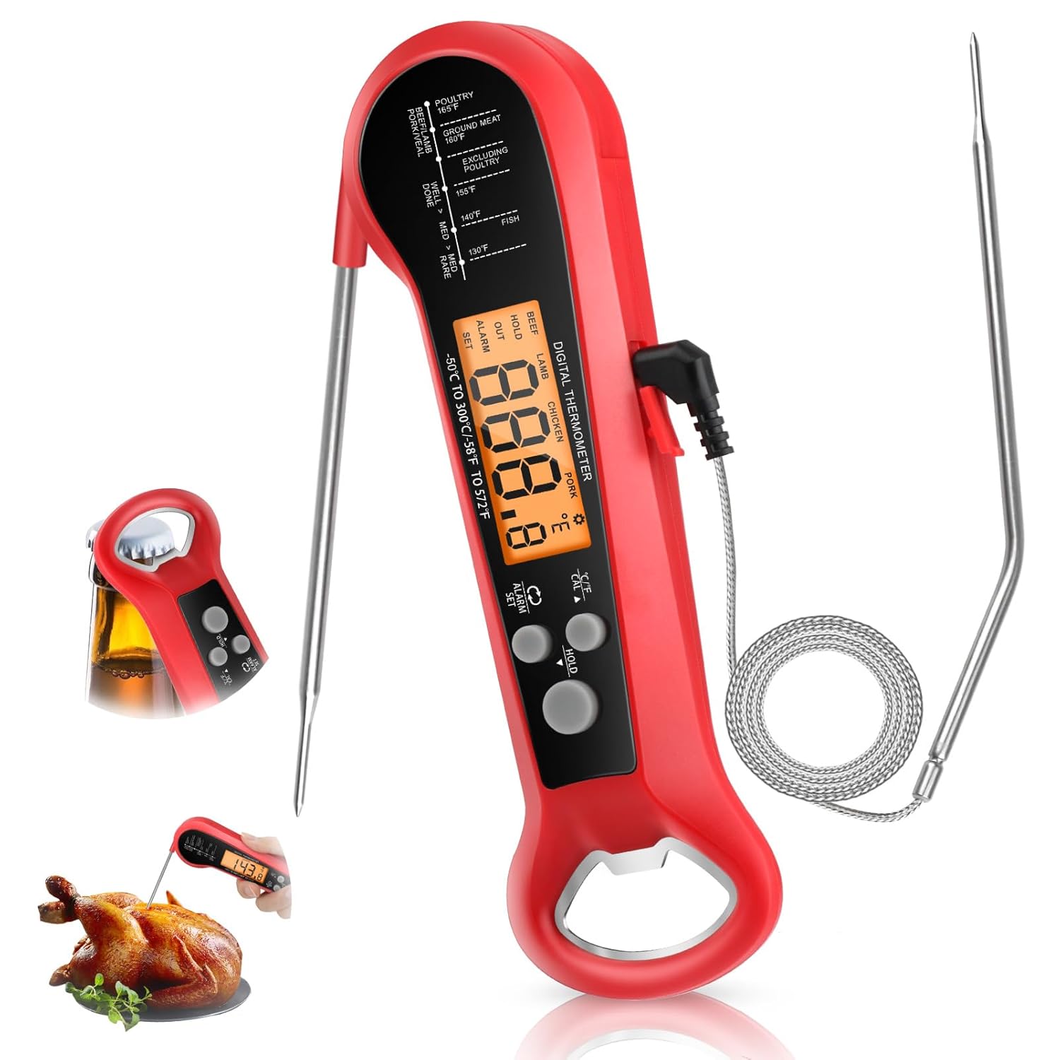 Thermometer Digital - Профессиональный цифровой термометр для мяса, водонепроницаемый,