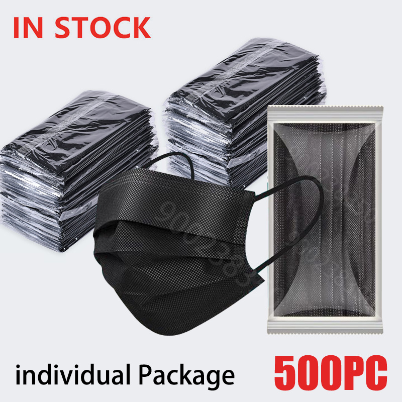 Surgical Mask - 50–500 шт. Черные одноразовые сертифицированные хирургические