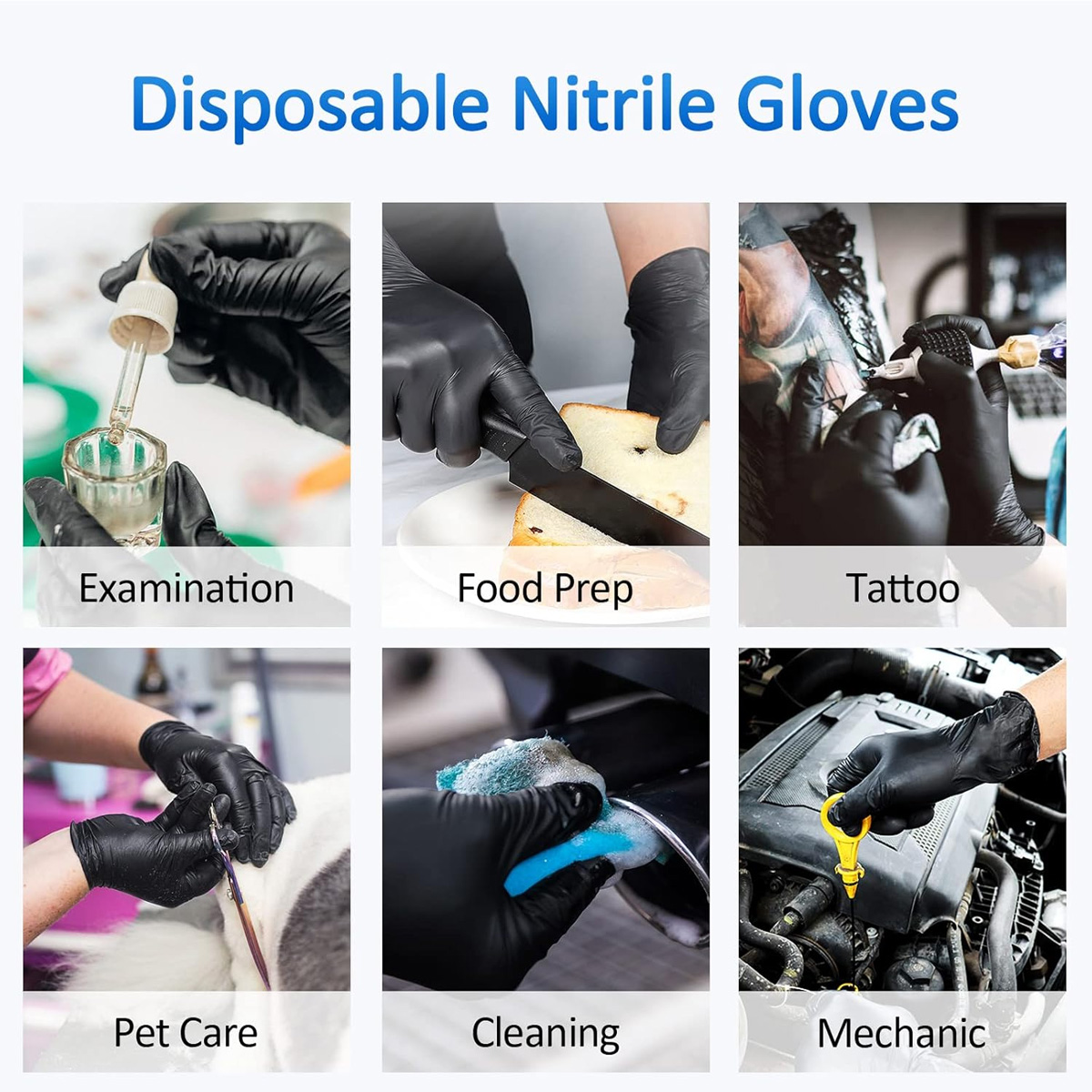 10/50 шт. одноразовые черные н – обзор и цена Medical Gloves