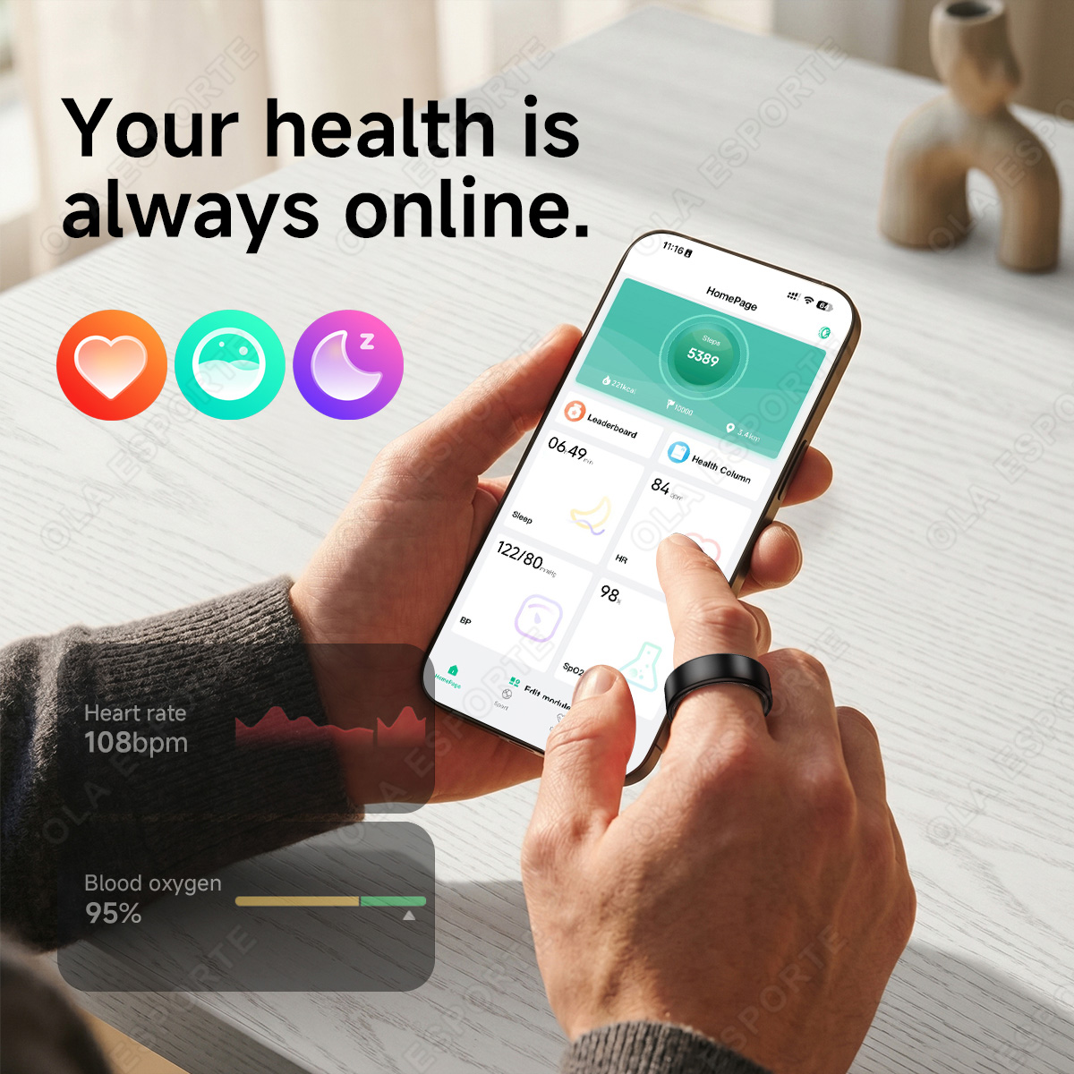 Умное кольцо для измерения сер – обзор и цена Blood Pressure Monitor